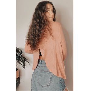 ALYA FRANCESCA'S OPEN BACK BLUSH THERMAL TOP